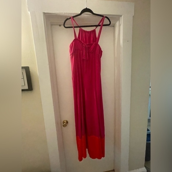 Old Navy Color block Pink and Orange Maxi Dress size Large - Picture 7 of 7
